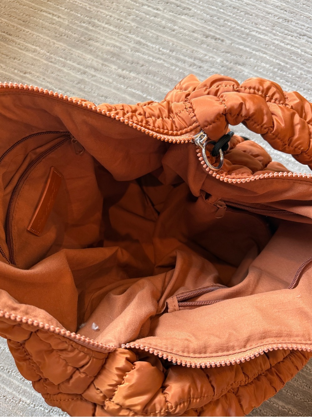 Free People Quilted Carryall in Rust - Picture 4 of 4